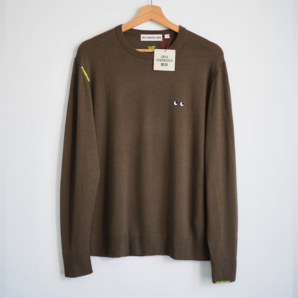 Anya Hindmarch extra fine merino wool long sleeve Uniqlo pullover sweater - Picture 1 of 8